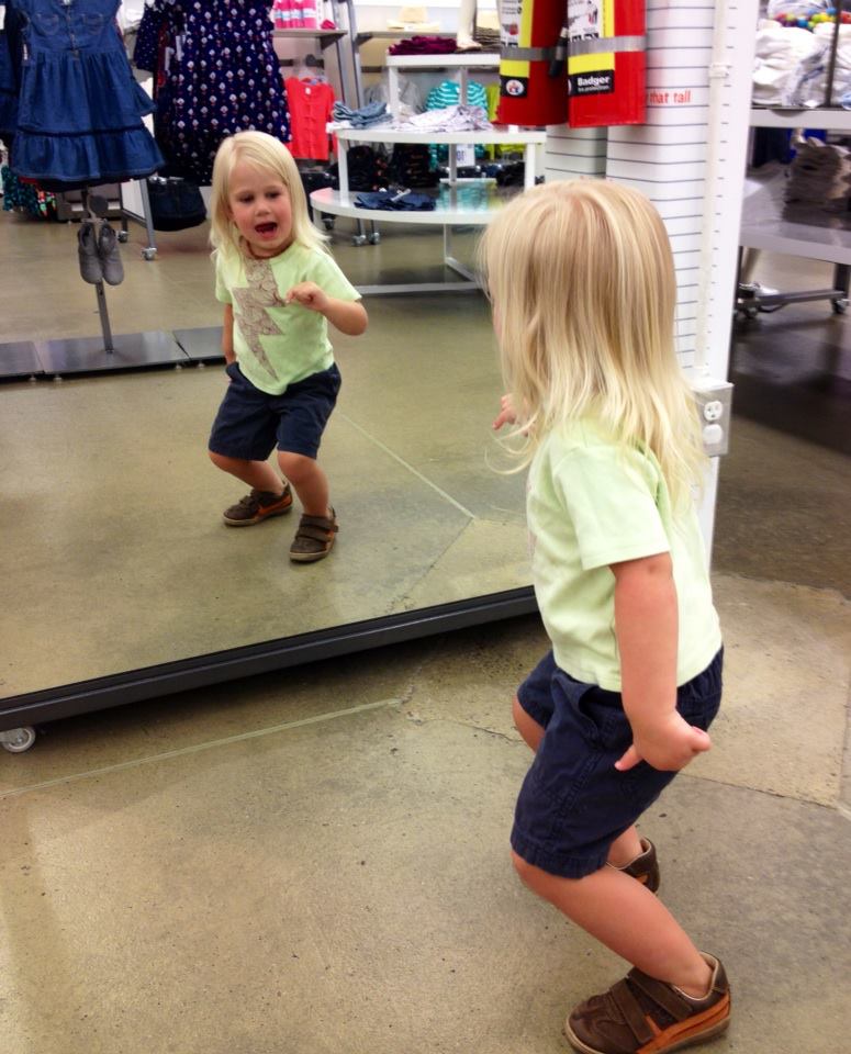dancing in Old Navy, to a terrible techno song
